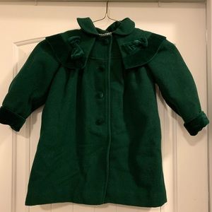 Emerald green wool coat. Fully lined. EUC